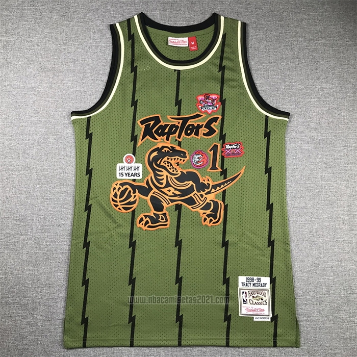 Camiseta Toronto Raptors Tracy McGrady #1 Mitchell & Ness 1998-99 Verde